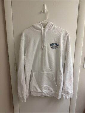 Ron Jon Women’s White Hoodie with Blue Logo